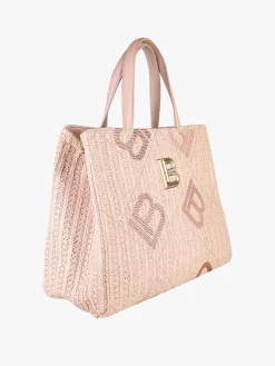 Laura Biagiotti Borsa rigida da donna in paglia con doppi manici