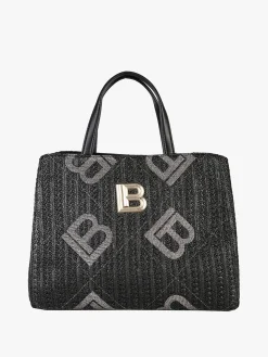 Laura Biagiotti Borsa rigida da donna in paglia con doppi manici