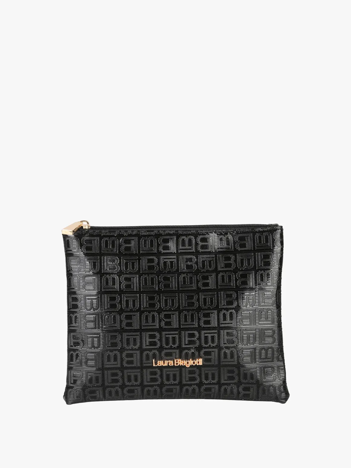 Laura Biagiotti Bustina donna in vernice con zip - nero