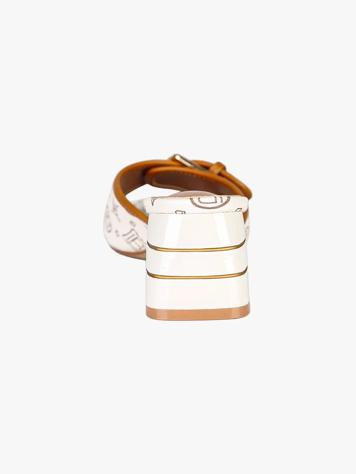 Laura Biagiotti Ciabatte donna con tacco e fibbia - beige