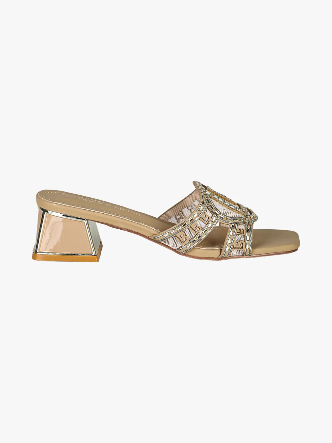 Laura Biagiotti Ciabatte donna con logo e strass - marrone