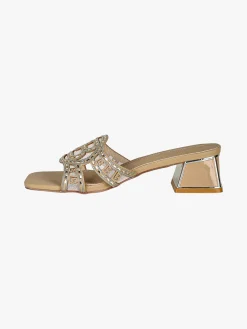 Laura Biagiotti Ciabatte donna con logo e strass - marrone