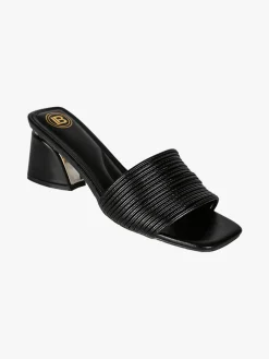Laura Biagiotti ciabatte donna in vernice con tacco basso e fascia decorativa con logo - nudo