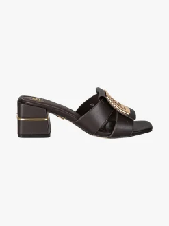 Laura Biagiotti Ciabatte donna con platform e logo dorato - marrone