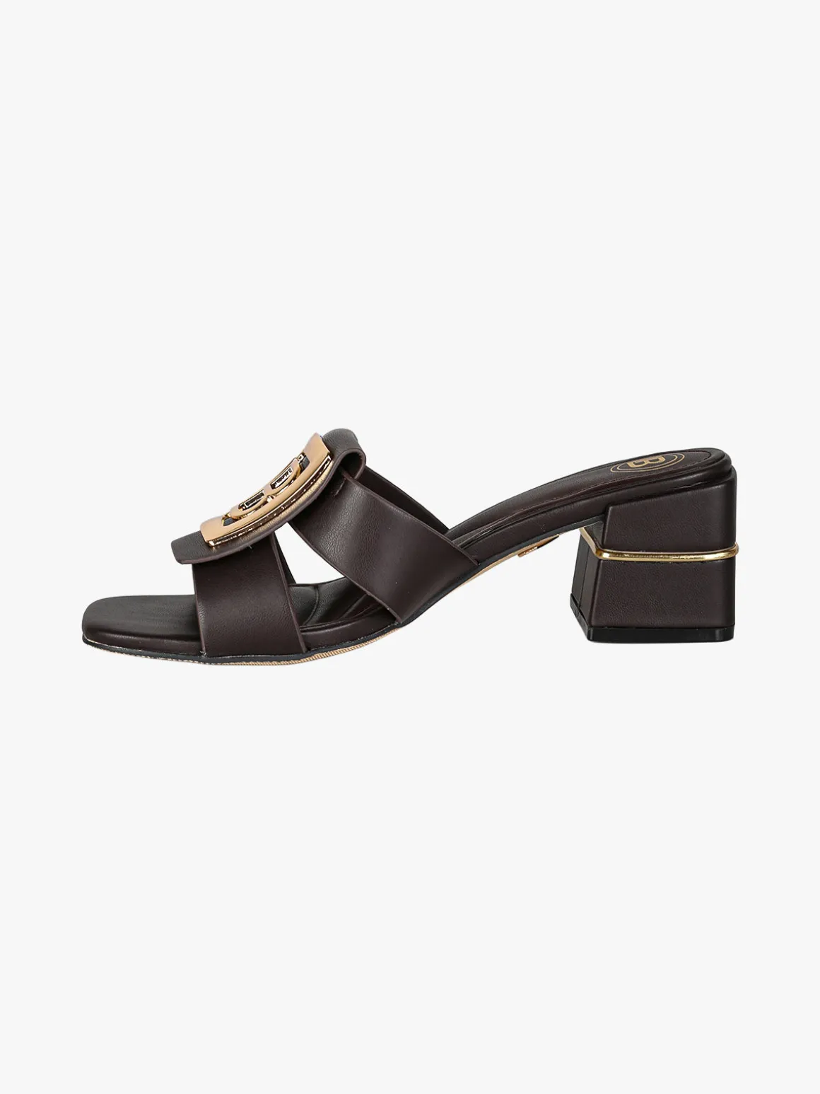 Laura Biagiotti Ciabatte donna con platform e logo dorato - marrone