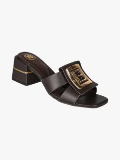 Laura Biagiotti Ciabatte donna con platform e logo dorato - marrone