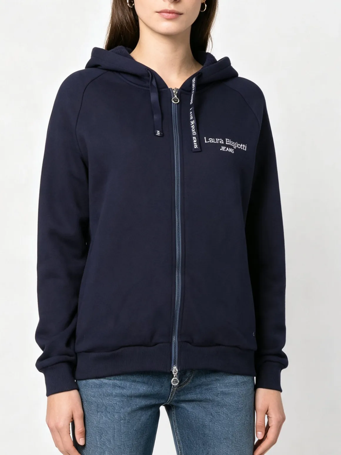 Laura Biagiotti Felpa pesante da donna con cappuccio e zip