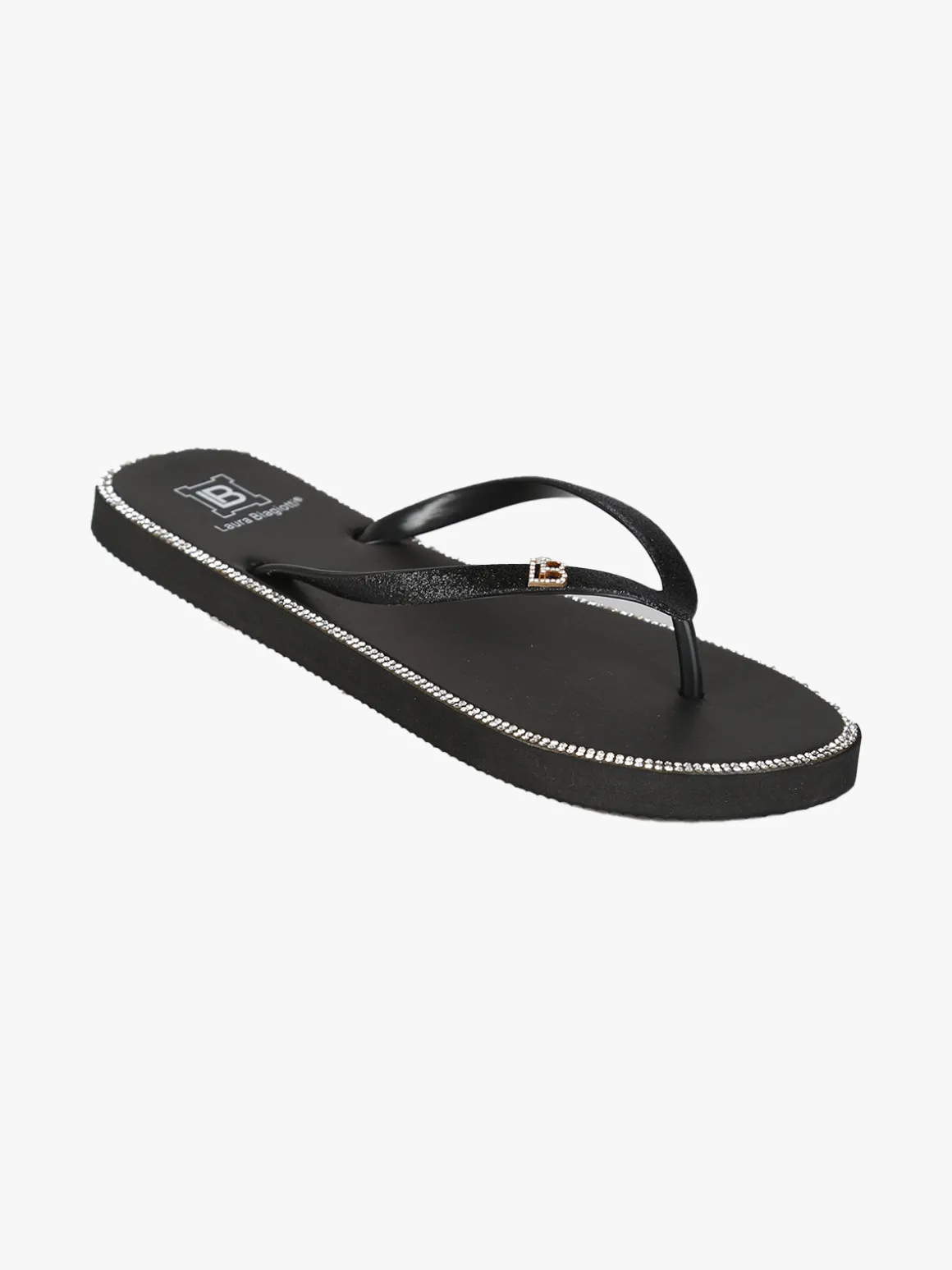Laura Biagiotti Infradito donna da mare con strass - nero