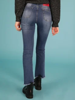 Laura Biagiotti Jeans donna a vita alta con finale sfrangiato