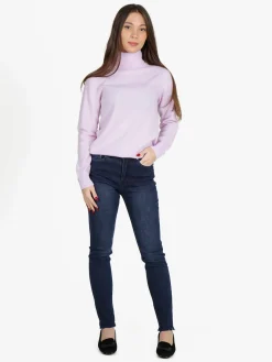 Laura Biagiotti Jeans donna slim fit con strass sul finale e cucitura taglio laser