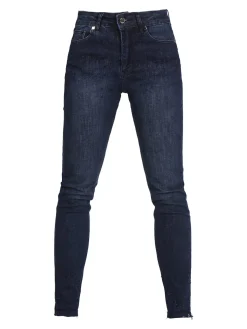 Laura Biagiotti Jeans donna slim fit con strass sul finale e cucitura taglio laser
