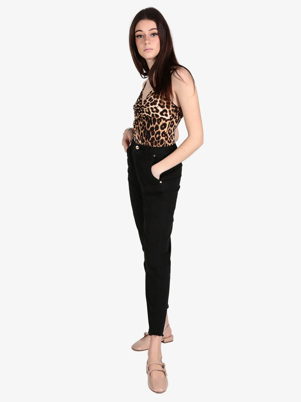 Laura Biagiotti Pantaloni da donna chino con finale sfrangiato