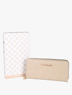 Laura Biagiotti Portafoglio donna in ecopelle con zip - naturale