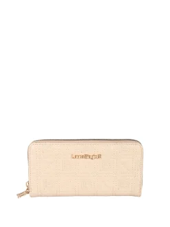 Laura Biagiotti Portafoglio donna in ecopelle con zip - naturale