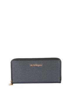 Laura Biagiotti Portafoglio donna in ecopelle con zip - nero