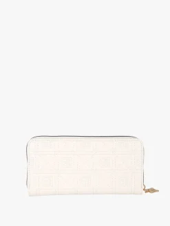Laura Biagiotti Portafoglio donna in ecopelle con zip - panna