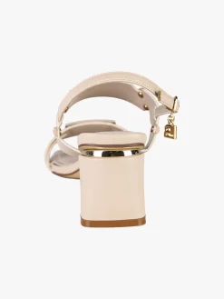 Laura Biagiotti Sandali donna con tacco largo e cinturino alla caviglia con fibbia - beige