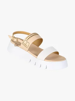 Laura Biagiotti Sandali donna con platform e dettaglio di borchie - beige