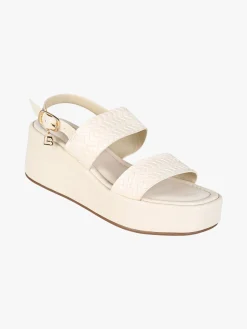 Laura Biagiotti Sandali donna con fasce intrecciate zeppa e plateau - beige