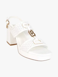 Laura Biagiotti Sandali donna con tacco e plateau - bianco
