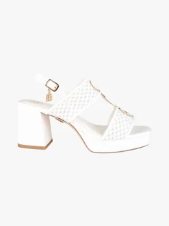 Laura Biagiotti Sandali donna con tacco e plateau - bianco