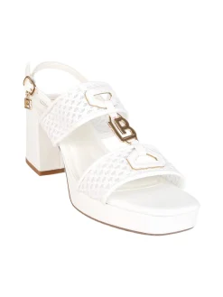Laura Biagiotti Sandali donna con tacco e plateau - bianco