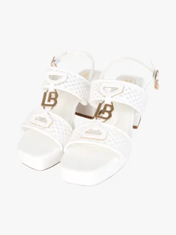 Laura Biagiotti Sandali donna con tacco e plateau - bianco