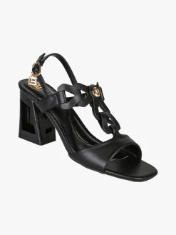 Laura Biagiotti Sandali donna con tacco largo e cinturino con fibbia - nero