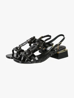 Laura Biagiotti Sandali donna in vernice con tacco basso - beige