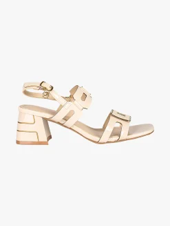 Laura Biagiotti Sandali donna con tacco largo e strass - beige