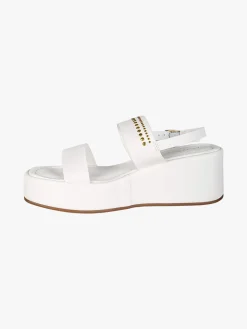 Laura Biagiotti Sandali donna con dettaglio borchie e zeppa con plateau - bianco