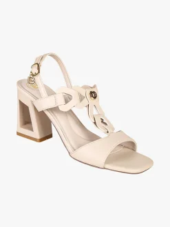 Laura Biagiotti Sandali donna con tacco largo e cinturino con fibbia - beige