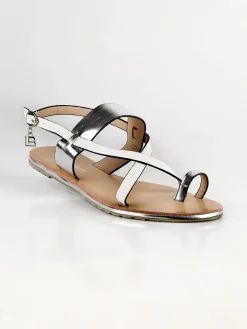 Laura Biagiotti Sandali infradito bassi bianco/argento