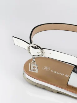 Laura Biagiotti Sandali infradito bassi bianco/argento