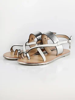 Laura Biagiotti Sandali infradito bassi bianco/argento