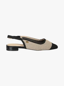 Laura Biagiotti Slingback donna in maglia aperte dietro con cinturino alla caviglia - nero