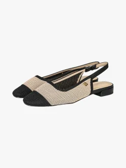 Laura Biagiotti Slingback donna in maglia aperte dietro con cinturino alla caviglia - nero