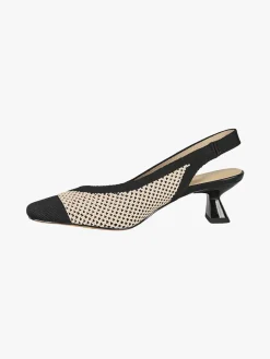 Laura Biagiotti Slingback donna in maglia con cinturino e tacco a rocchetto - nero