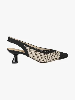 Laura Biagiotti Slingback donna in maglia con cinturino e tacco a rocchetto - nero