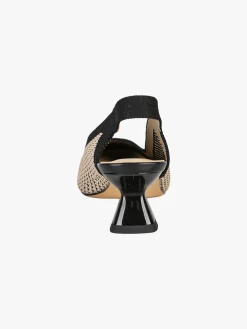 Laura Biagiotti Slingback donna in maglia con cinturino e tacco a rocchetto - nero