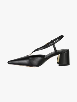 Laura Biagiotti Slingback donna a punta con tacco largo e cinturini a V - nero