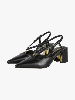 Laura Biagiotti Slingback donna a punta con tacco largo e cinturini a V - nero