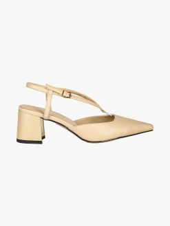 Laura Biagiotti Slingback donna a punta con tacco largo e cinturini a V - beige