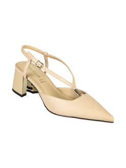 Laura Biagiotti Slingback donna a punta con tacco largo e cinturini a V - beige