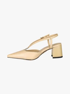 Laura Biagiotti Slingback donna a punta con tacco largo e cinturini a V - beige