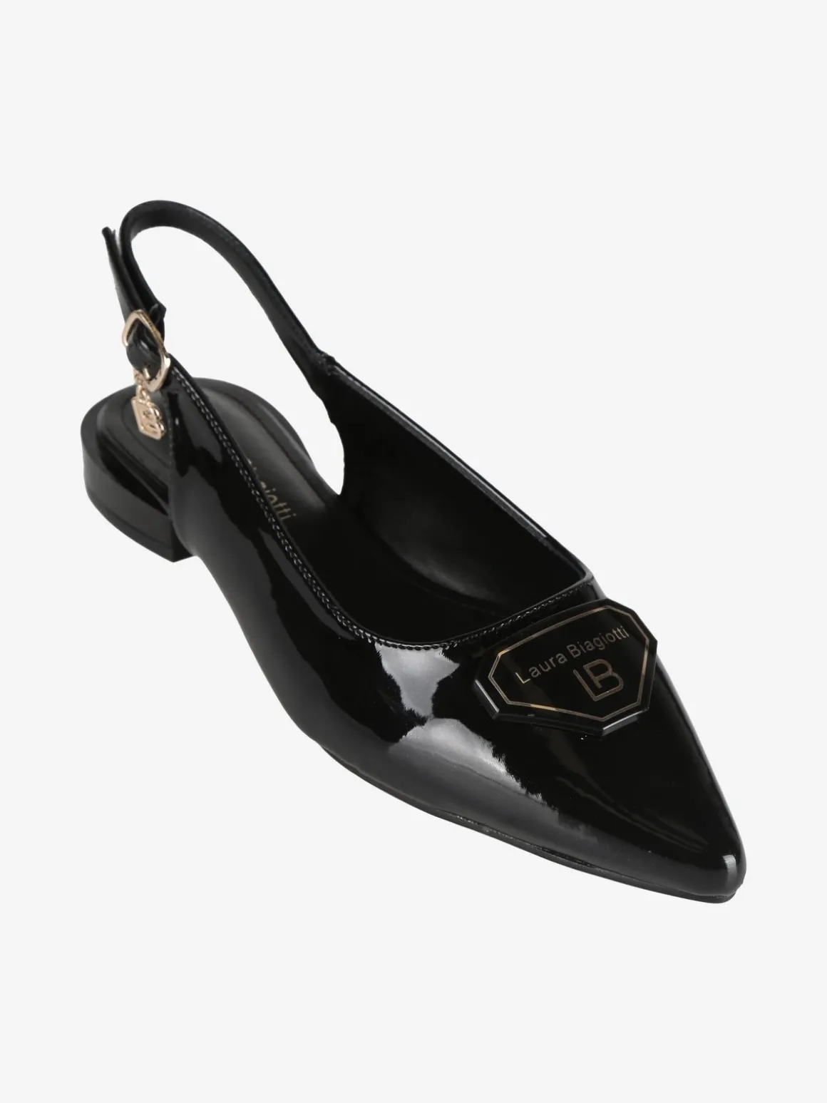 Laura Biagiotti Slingback donna in vernice con cinturino alla caviglia con fibbia