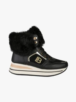 Laura Biagiotti Sneakers alte da donna con platform e cavigliera in ecopelo - nero