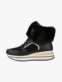 Laura Biagiotti Sneakers alte da donna con platform e cavigliera in ecopelo - nero