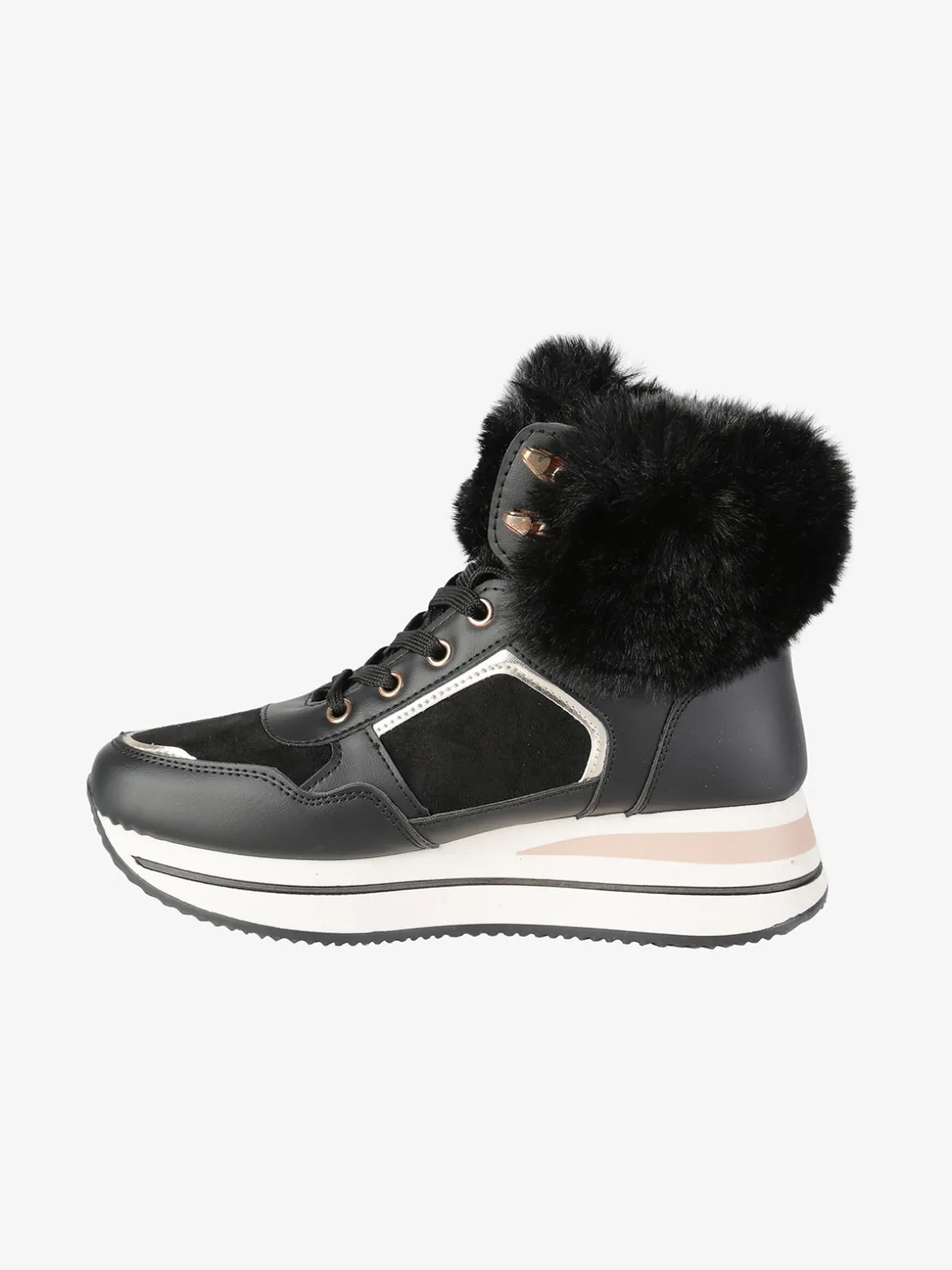 Laura Biagiotti Sneakers alte da donna con cavigliera in ecopelo