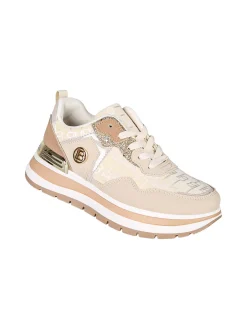 Laura Biagiotti Sneakers da donna con paltform e glitter - beige